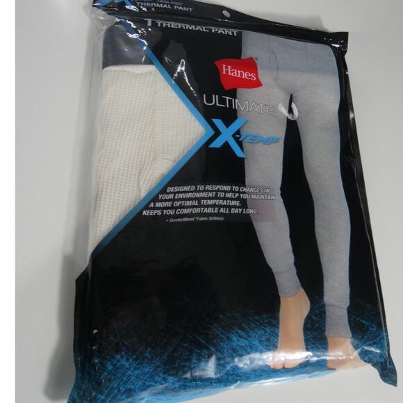 Hanes Ultimate X-temp Thermal Pant Large (38-40) Tagless Ivory New - Picture 1 of 4